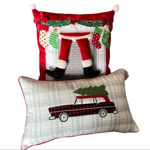 2 NWT CHRISTMAS DECORATIVE PILLOWS